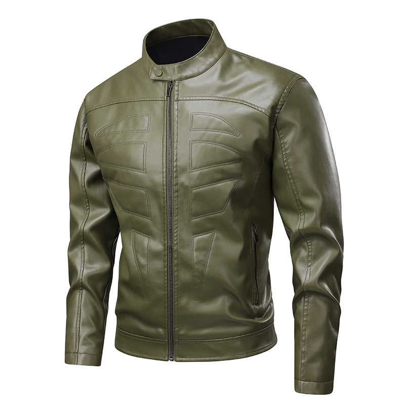 Trendy leather jacket for men with structured accents Lune London