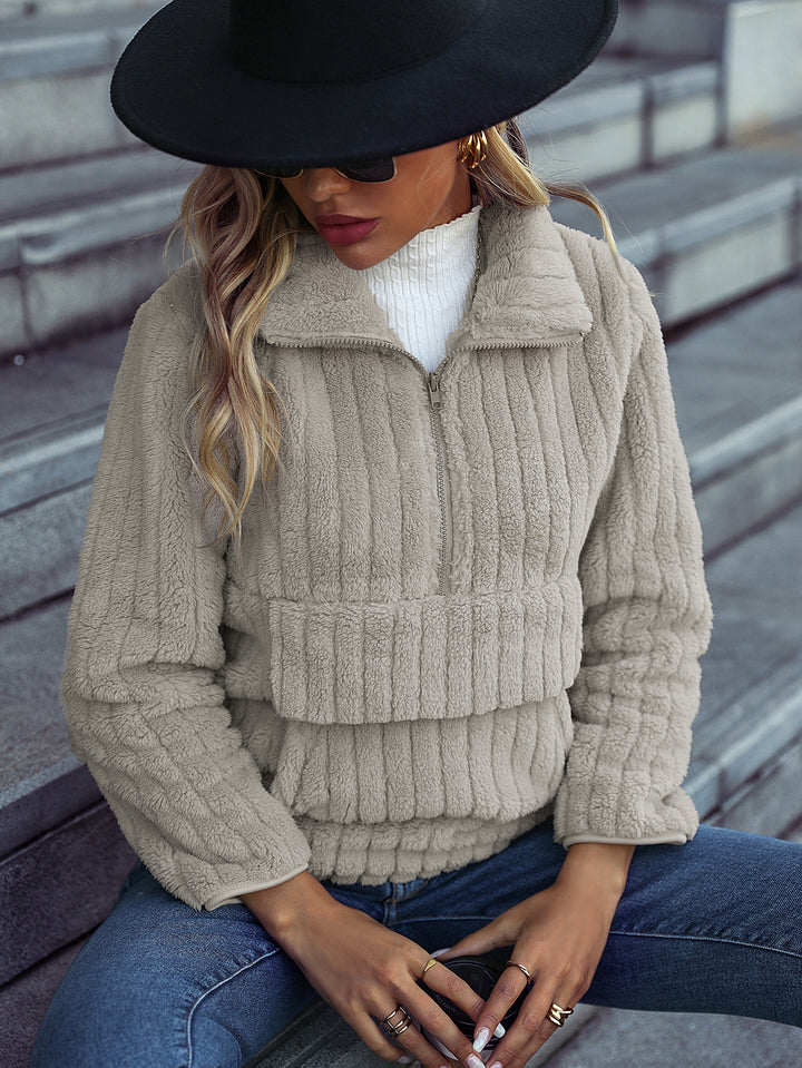Ladies Fleece Pullover with High Collar Lune London
