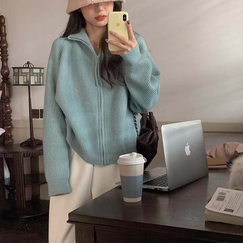 Cardigan femme avec col haut et fermeture éclair Chic & Stil