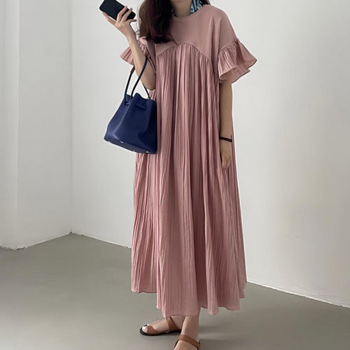 Fluid maxi dress for women with gathered edges Amarae