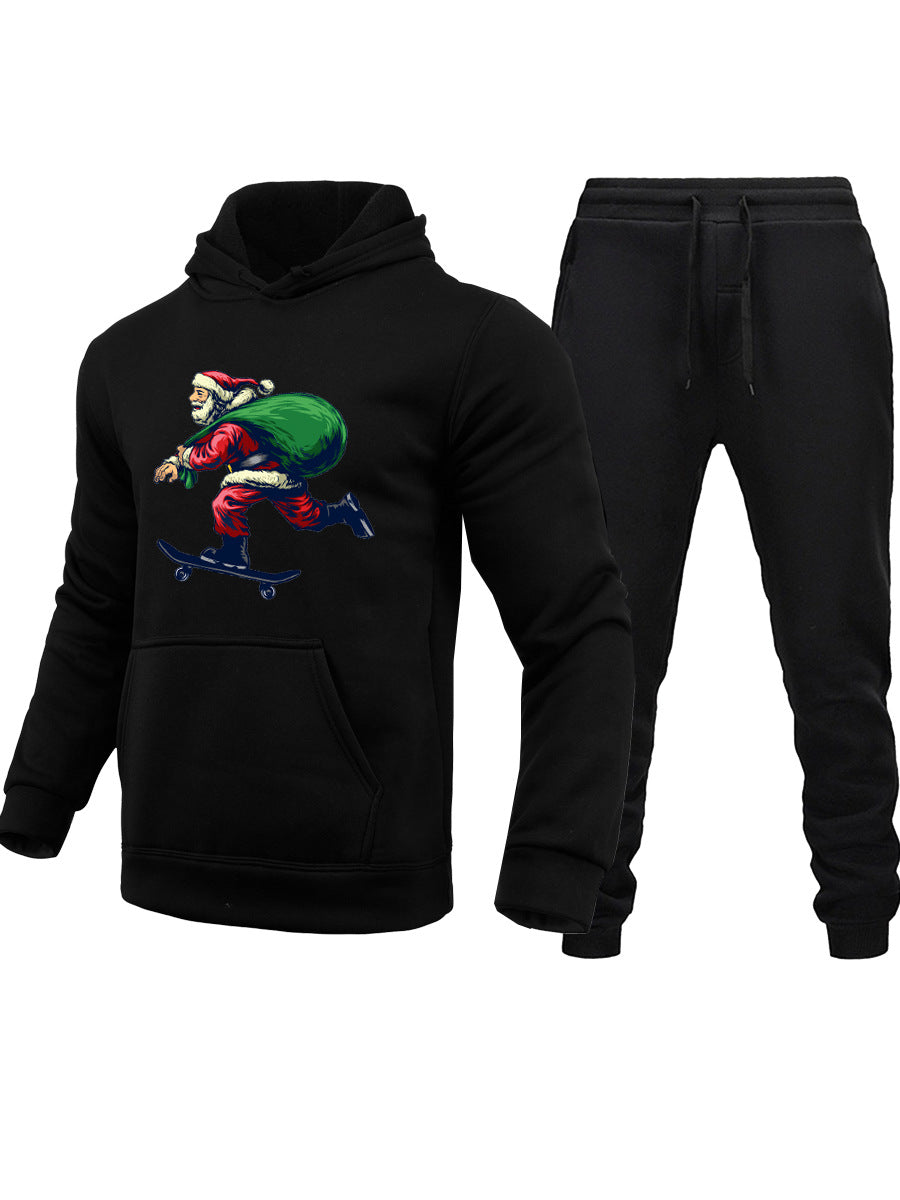 Men's Hoodie and Jogging Set with Creative Christmas Pattern Amarae