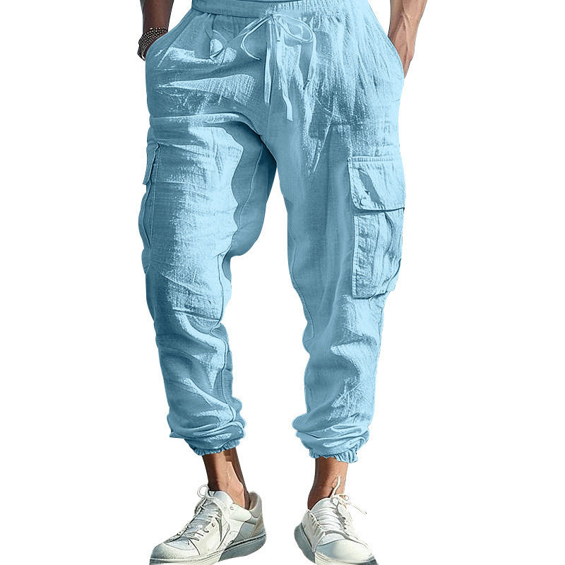 Men's cargo pants with elastic waistband and side pockets Lune London