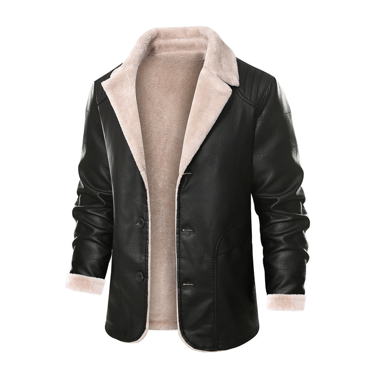 Chic leather jacket for men with warm lining and elegant collar Lune London