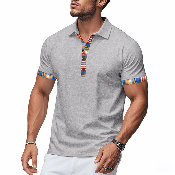 Men's short sleeve polo with modern contrast accents Lune London