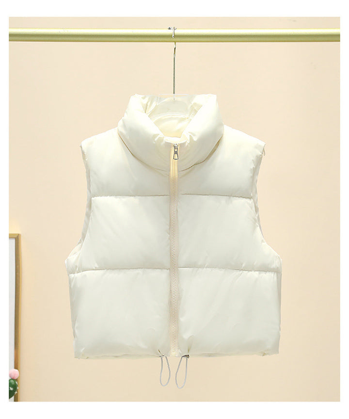 Ladies quilted gilet with high collar and adjustable waist Lune London