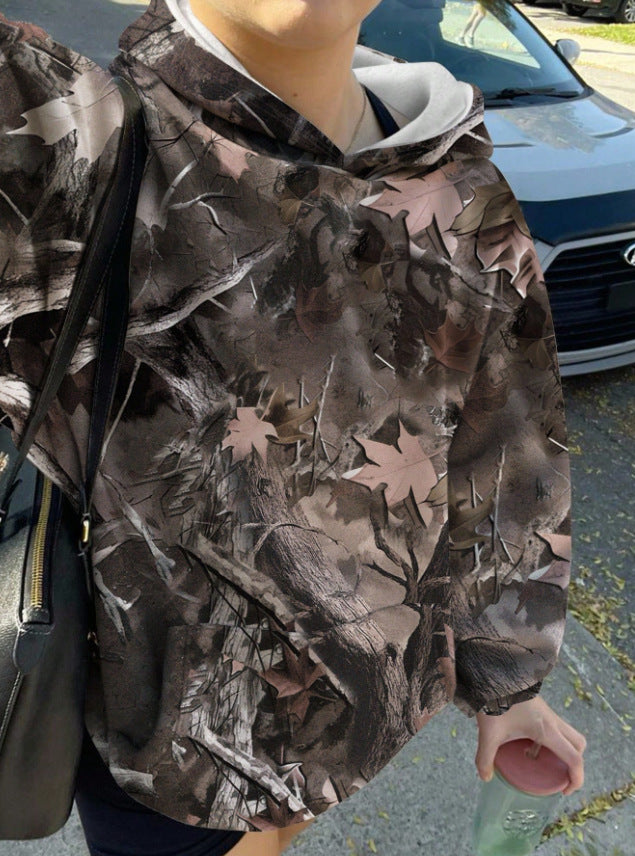 Sweat à capuche décontracté pour femmes avec motif camouflage Chic & Stil