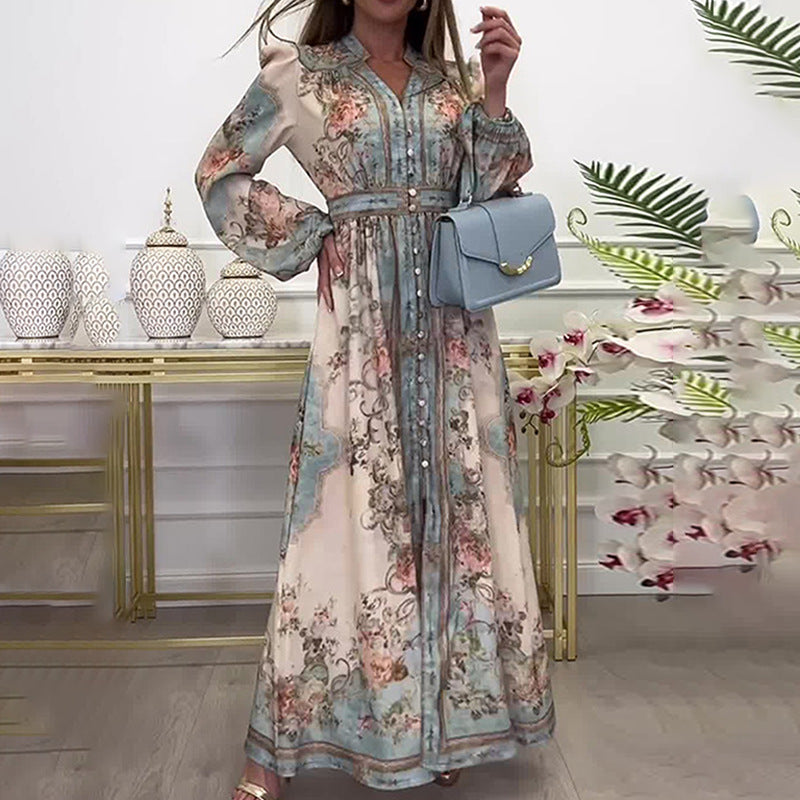 Robe maxi élégante pour femmes avec motifs floraux Chic & Stil