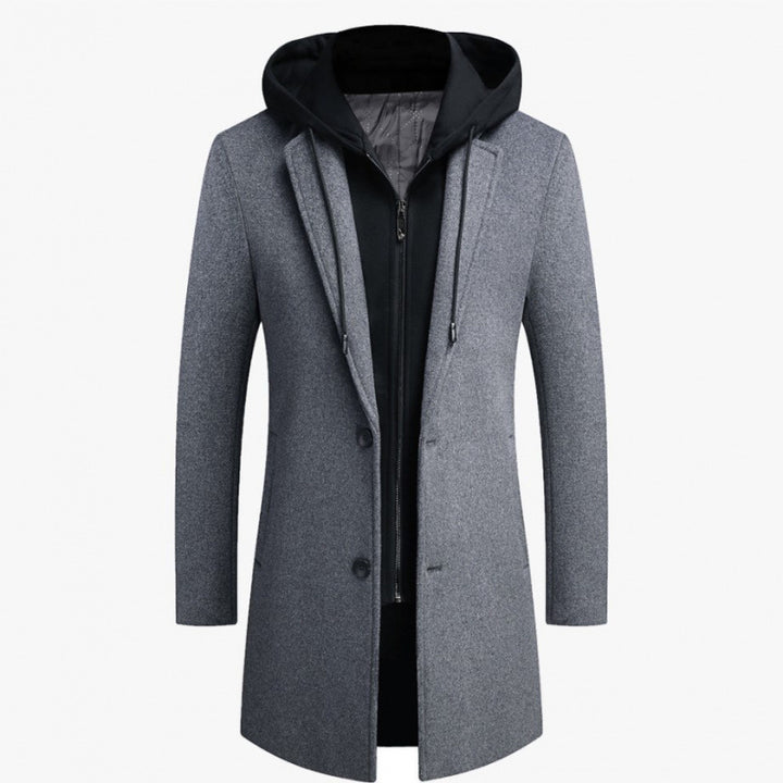 Stylish men's jacket with removable hood and quilted lining Lune London