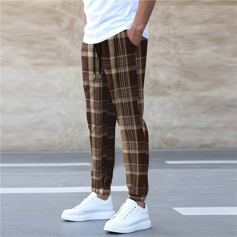 Comfortable flannel pants for men with practical side pockets and elastic waist Lune London