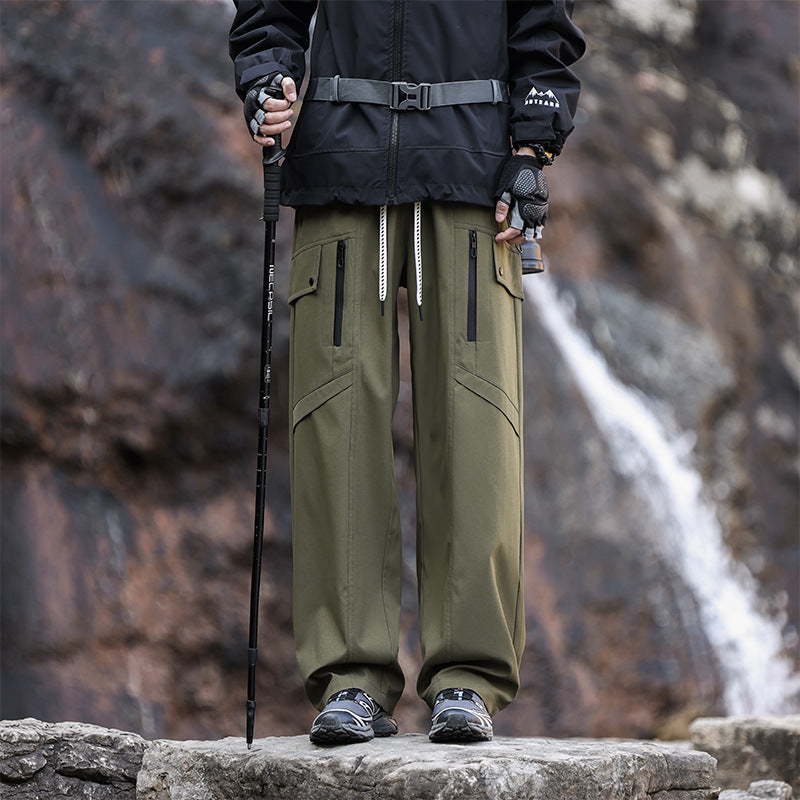 Multifunctional hiking pants for men with adjustable waist and practical pockets Lune London
