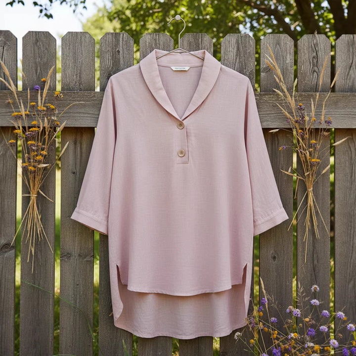 Women Elegant Shirt with Modern Collar and Button Details Lune London