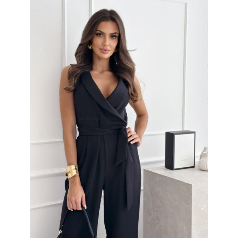 Ladies Elegant Sleeveless Jumpsuit Lune London