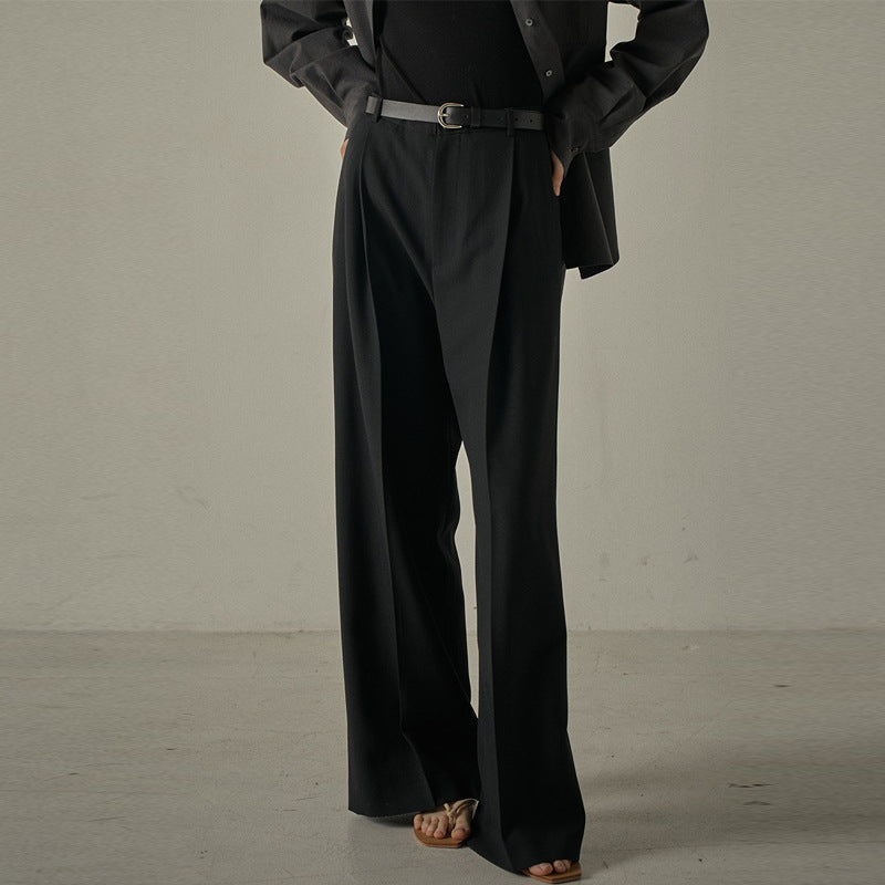 Ladies Elegant Wide Leg Trousers with Adjustable Belt Chic und Style