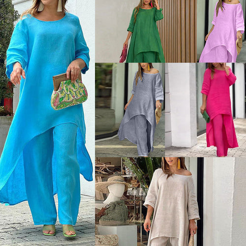 Ladies kaftan léger en deux pièces avec coupe asymétrique Chic & Stil