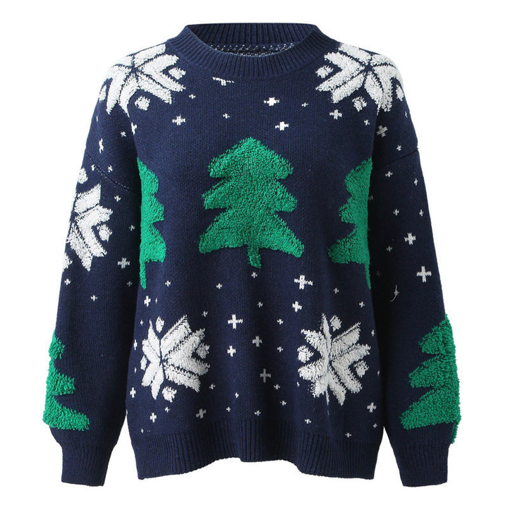 Knit sweater for women with festive Christmas pattern and revamped design Lune London