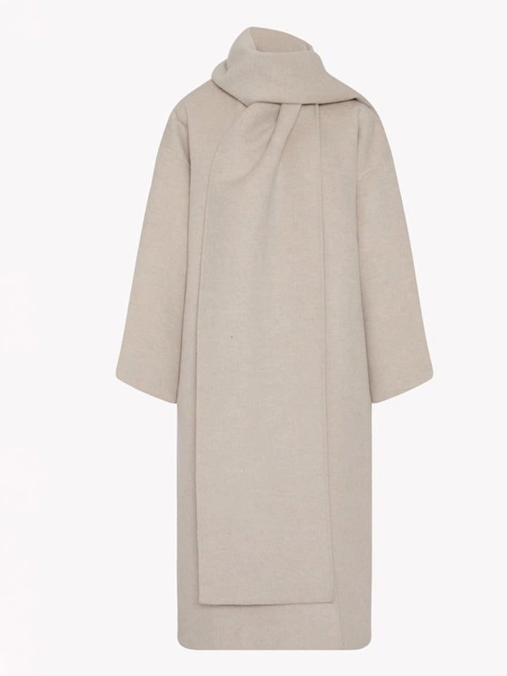Poncho en laine élégant et intemporel pour femmes avec écharpe Chic & Stil