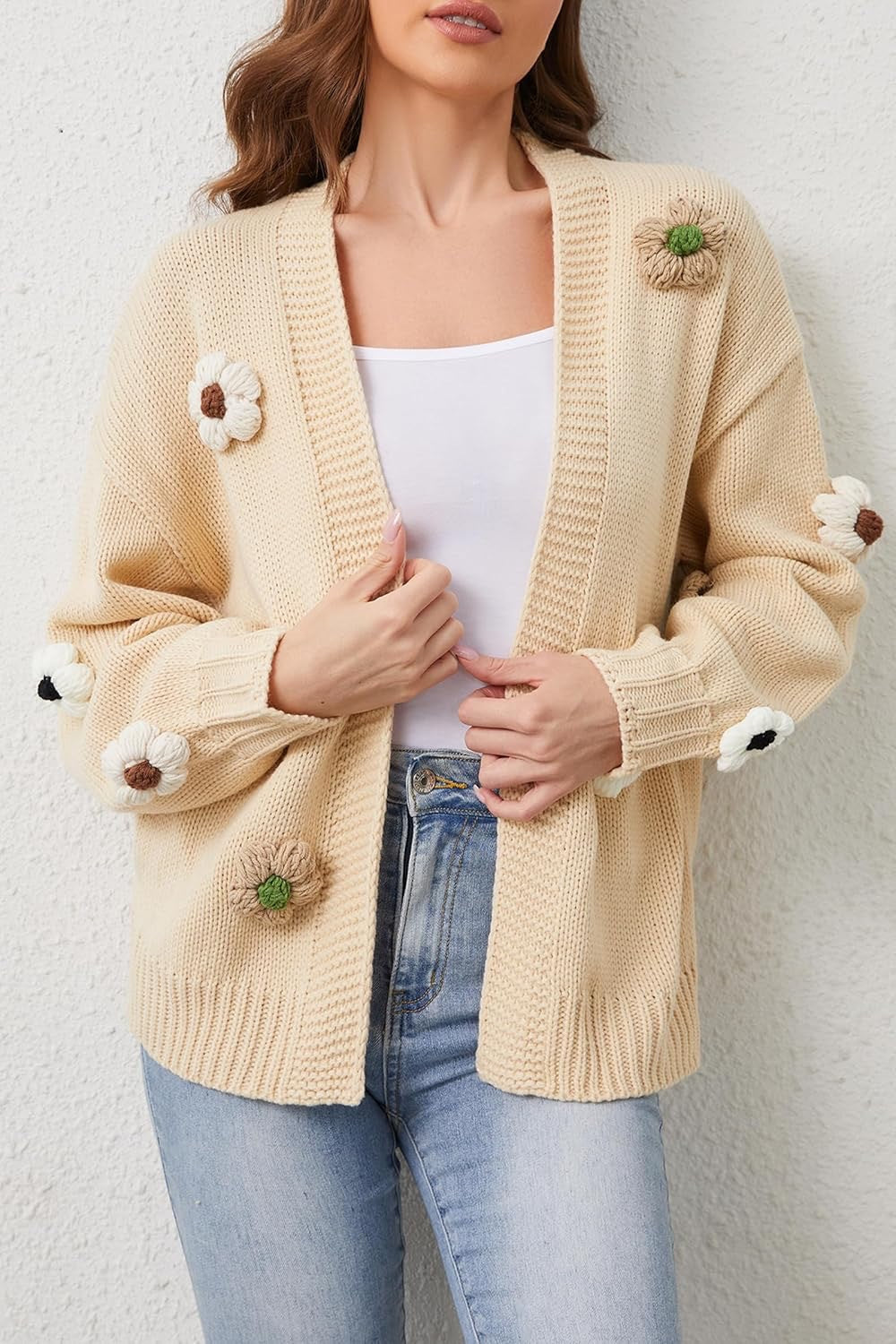 Ladies vest with floral appliqués Lune London