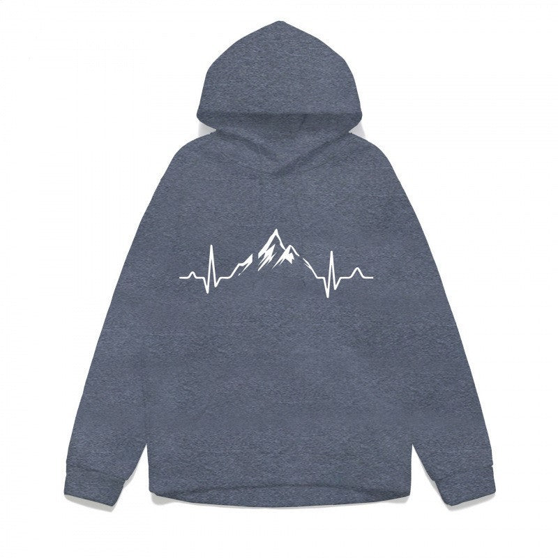 Women's hoodie with stylish mountain motif and high-quality cotton Chic & Stil