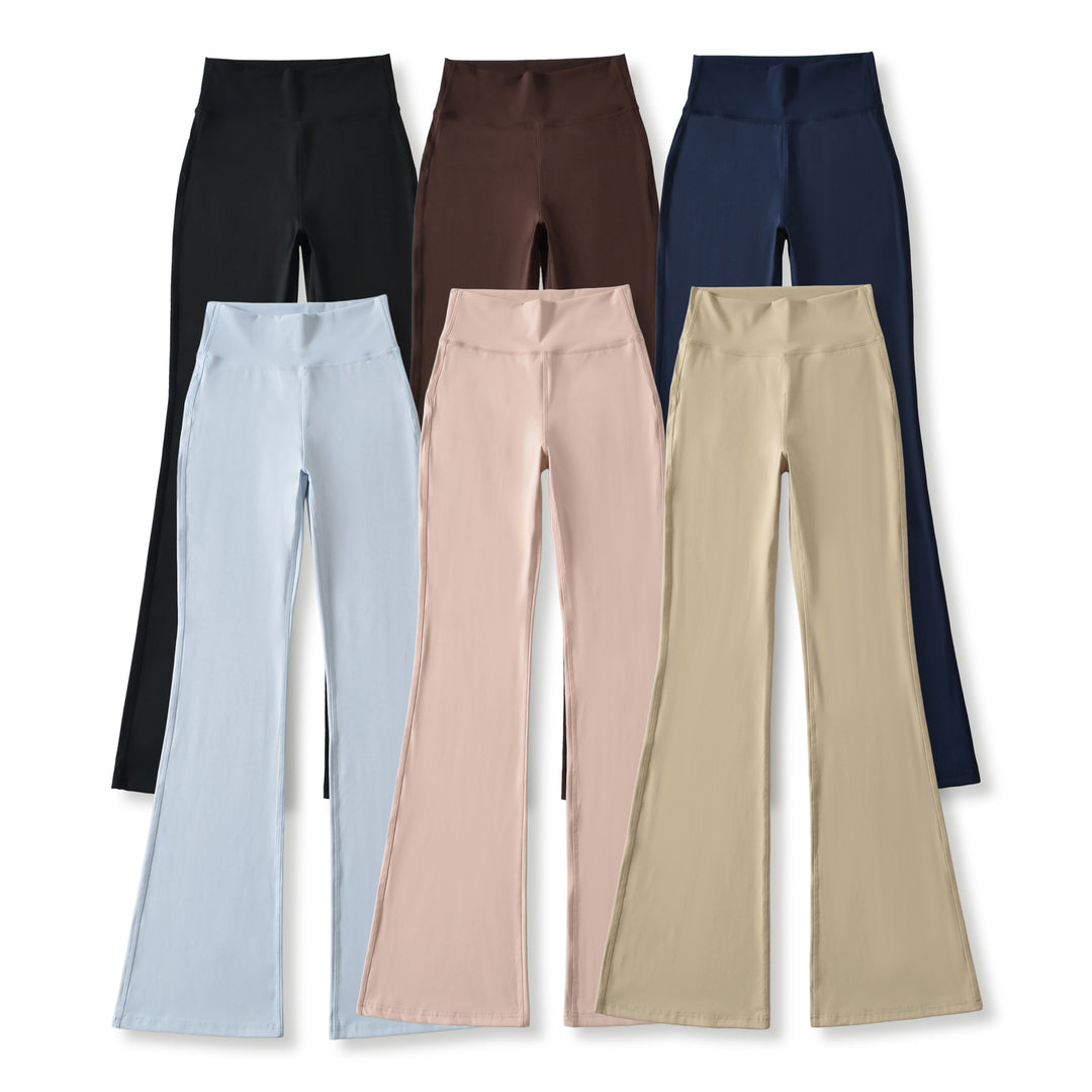 Ladies High-Waisted Flared Yoga Pants with Shaped Waist Amarae