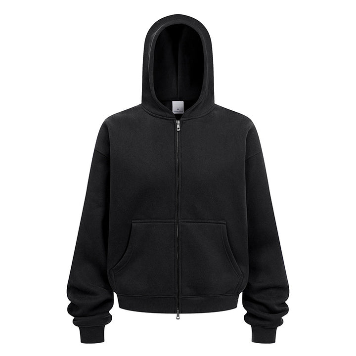 Casual hoodie jacket for women in soft fleece material with practical side pockets Lune London