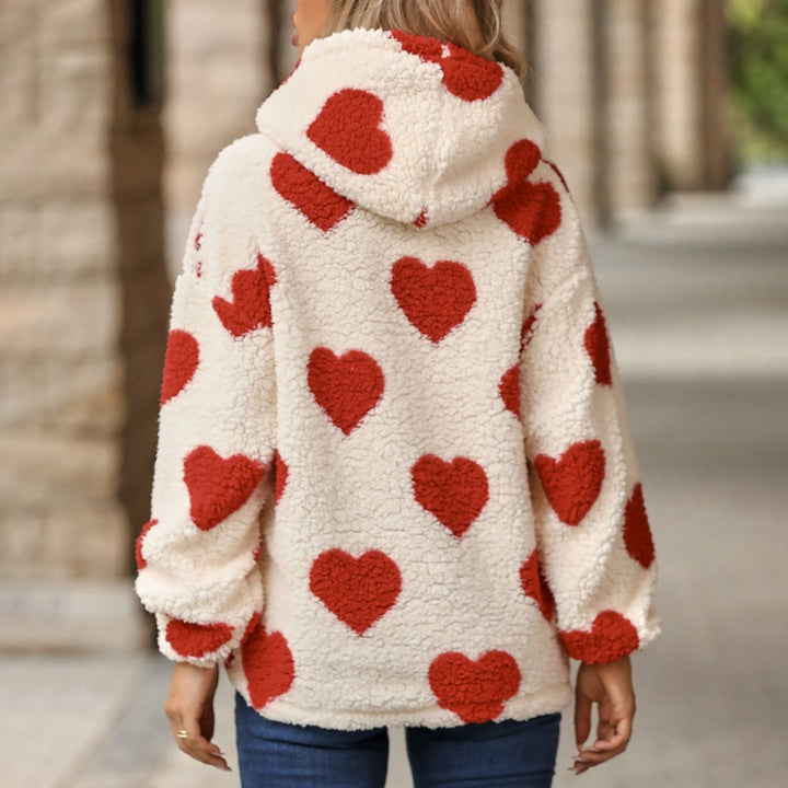 Women's plush sweater with heart pattern Lune London