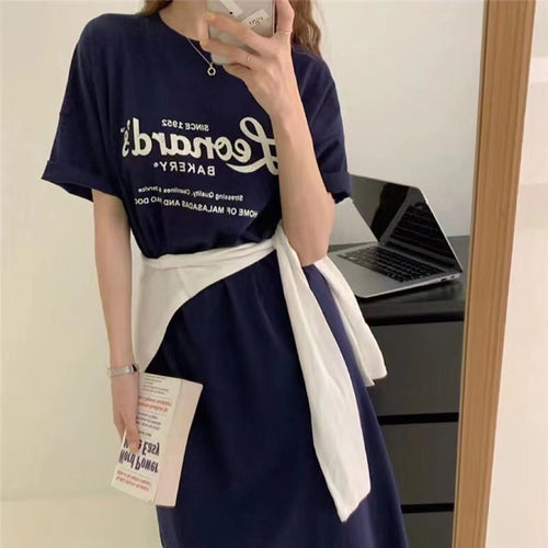 Women Casual Lounge Dress with Graphic Print and Comfortable Fit