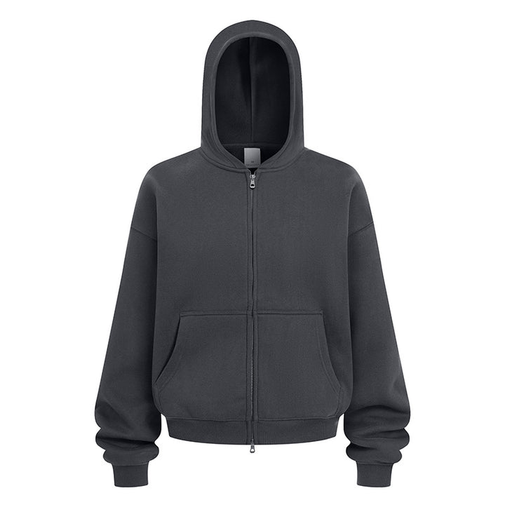 Casual hoodie jacket for women in soft fleece material with practical side pockets Lune London