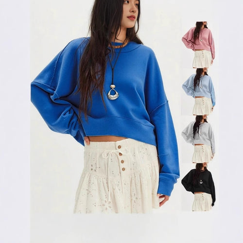 Casual sweatshirt for women with a sleek cut and dropped shoulders Amarae
