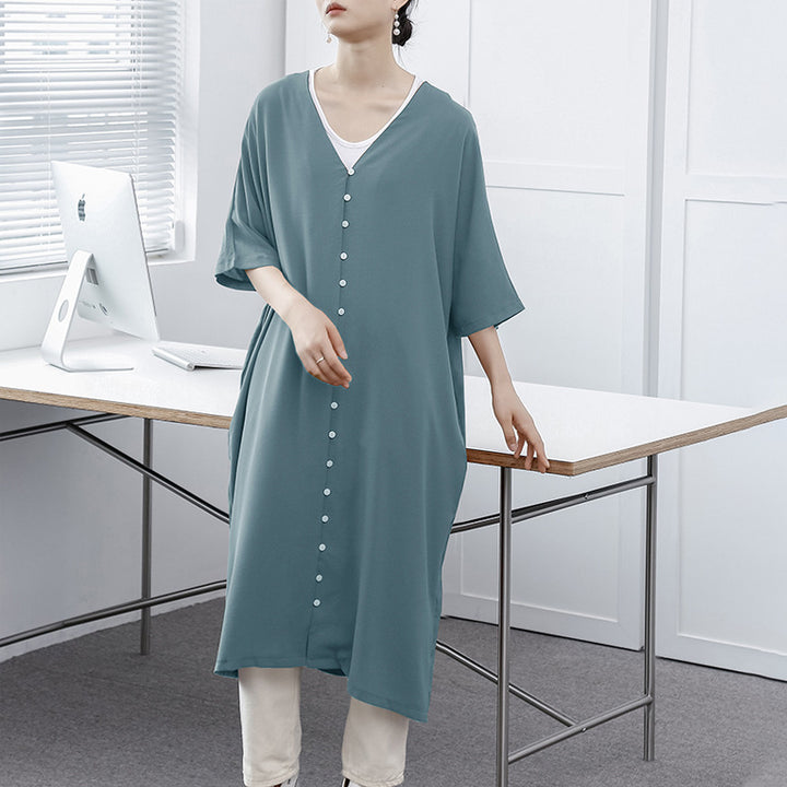 Women Long Button Maxi Dress Lune London