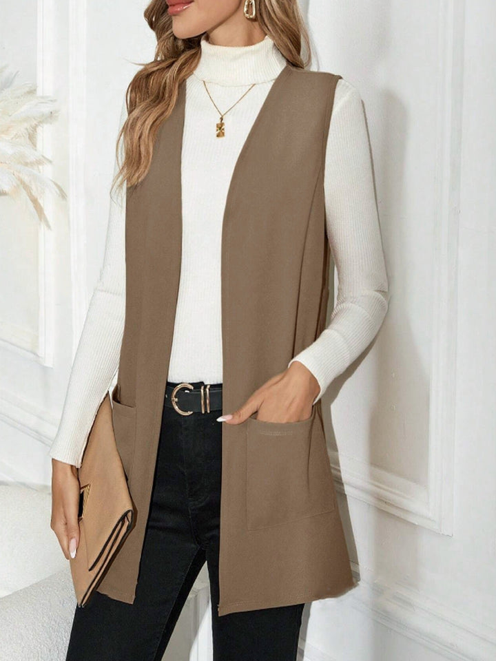 Gilet long réversible pour femmes avec poches Chic & Stil