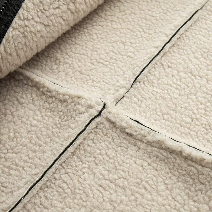 Leatherette jacket for women with warm Sherpa lining and practical pockets Lune London