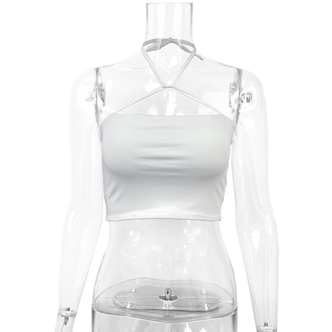 Women's Crop Top with sophisticated crisscross strap design Lune London