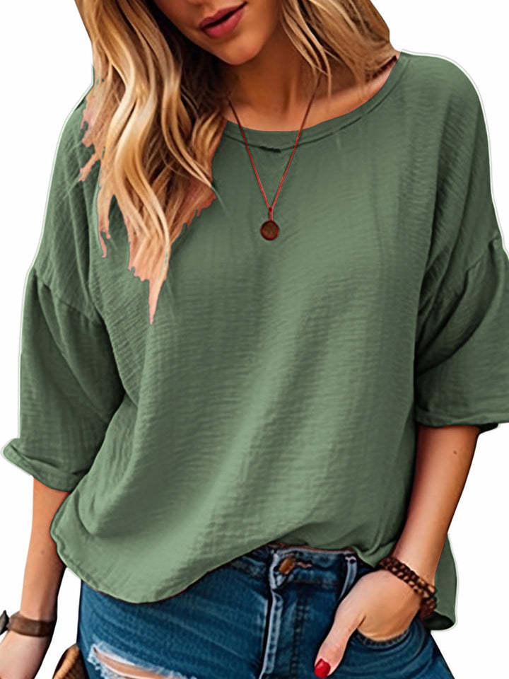 Oversized long sleeve shirt for women in soft textured material Lune London