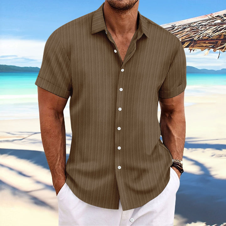 Casual short-sleeved striped shirt for men Amarae