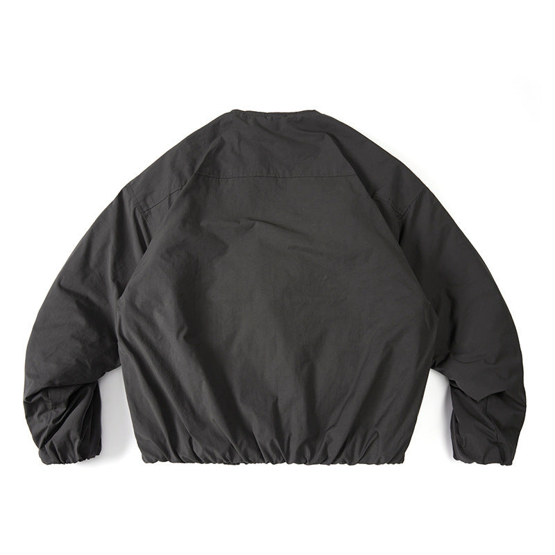 Unisex Lightweight Boxy Transition Jacket without Collar with Full Zip and Elastic Hem Amarae