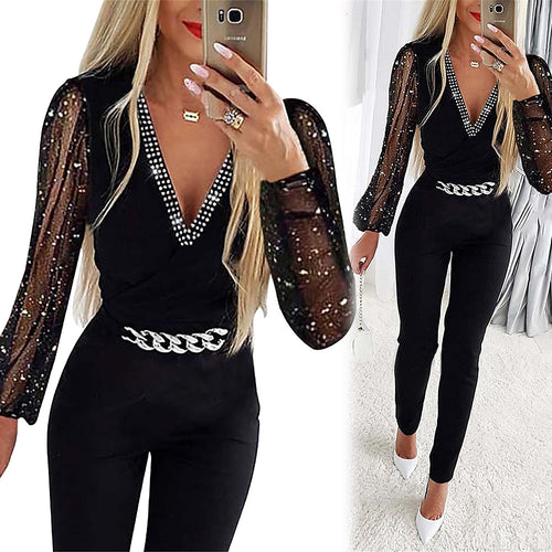 Ladies Elegant Combination with Chic Mesh Sleeves and Style
