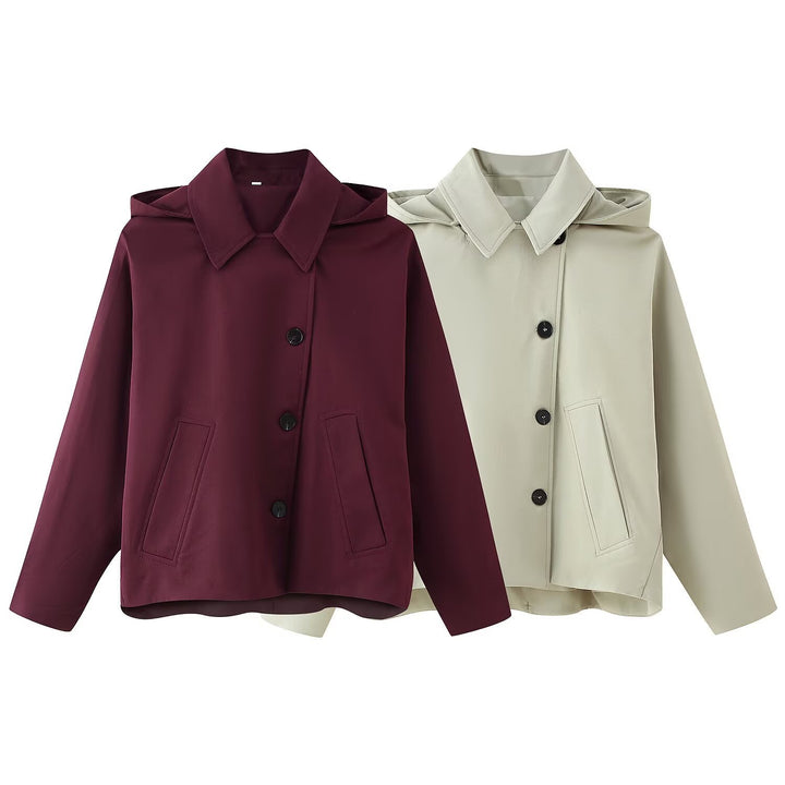Transitional jacket for women with hood and practical pockets Lune London