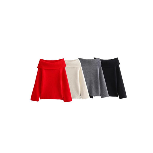Elegant knitted sweater for women with wide turtleneck Amarae
