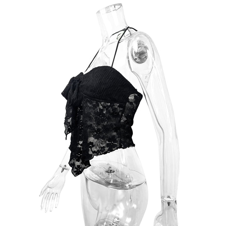 Women's leisure top with playful tie and lace Lune London
