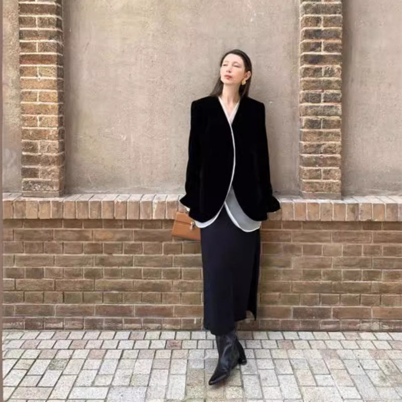 Trendy wrap jacket for women with textured design and elegant lapels Lune London