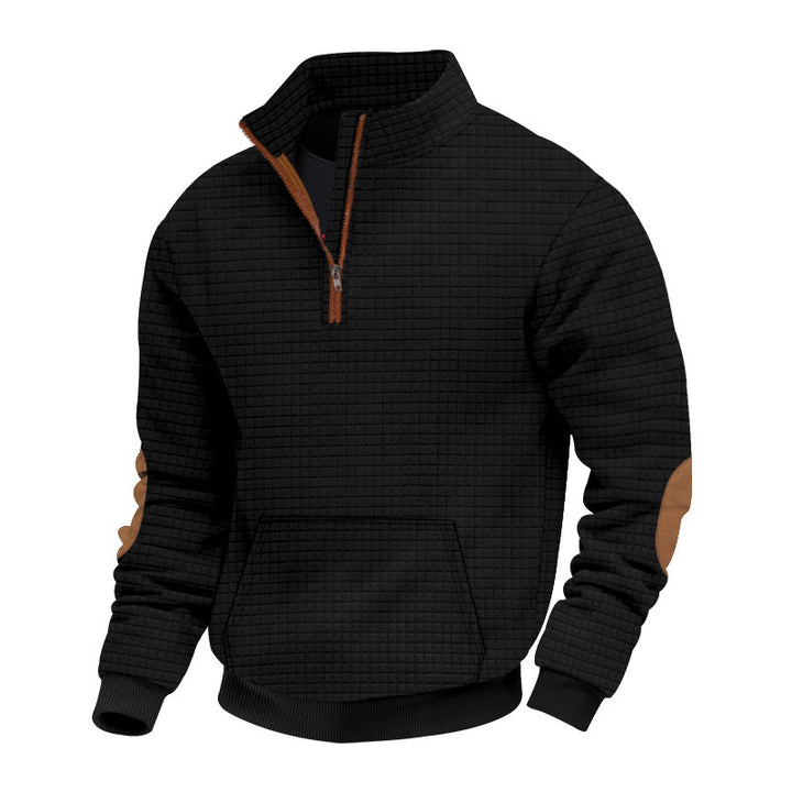 Structured fleece pullover for men with trendy high collar Lune London