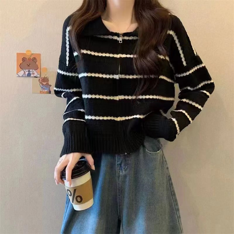 Striped knit sweater for women Lune London