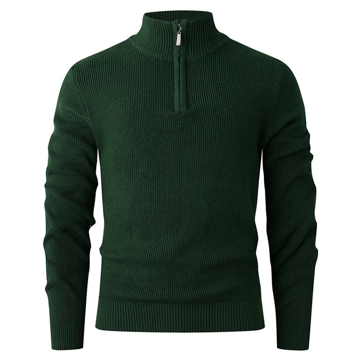Men's sweater with high collar and additional zipper Lune London
