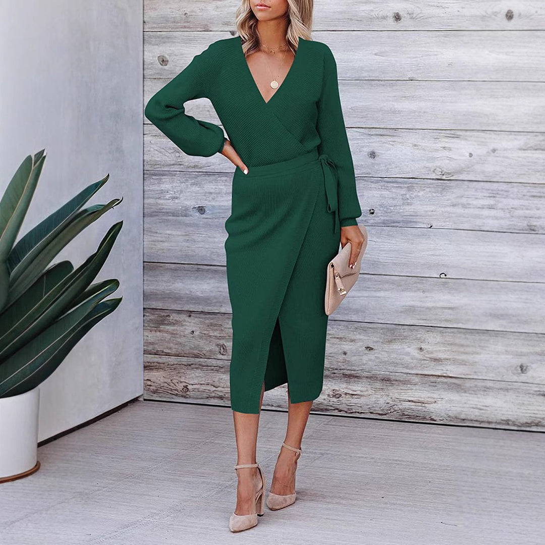 Chic and Stylish Elegant Wrap Midi Dress for Women