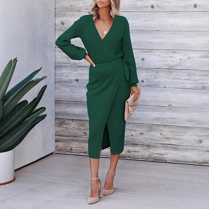 Chic and Stylish Elegant Wrap Midi Dress for Women