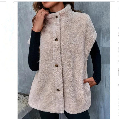 Ladies Cozy Gilet with Moon Button Details London