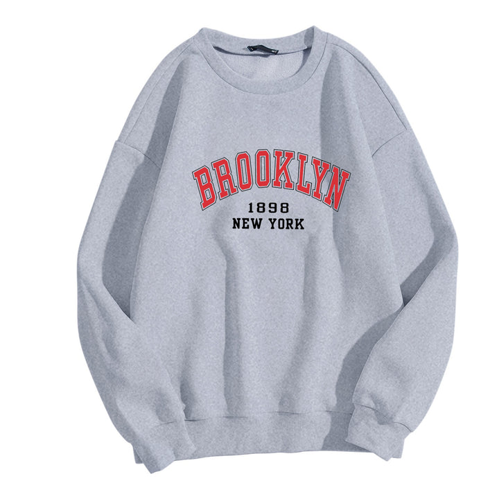Women's casual oversized sweater with Brooklyn print Chic & Stil