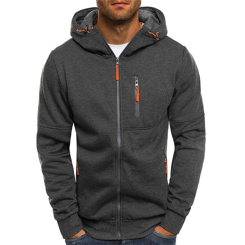 Men's functional slim fit hoodie with practical zip pockets Amarae