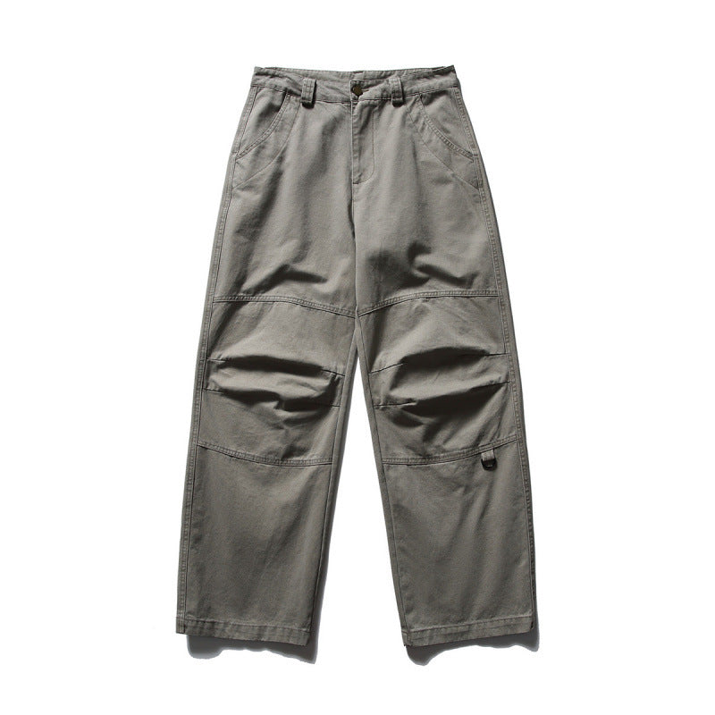 Men's Loose Utility Cargo Pants in Workwear Style with Knee Inserts and Patch Pockets Amarae