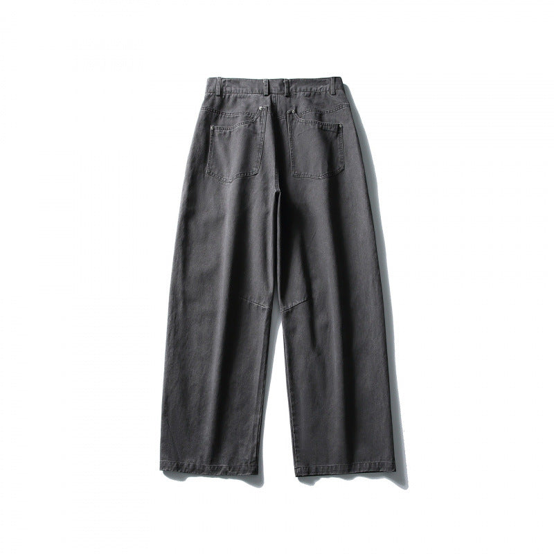 Men's Wide Utility Pants in Workwear Look with Knee Patches and Straight Leg Amarae
